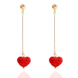 Valentines Day Earrings for Women Red Heart Earrings Rhinestone Heart Drop Dangle Earring Valentine's Day Mother's Day Jewelry Gifts