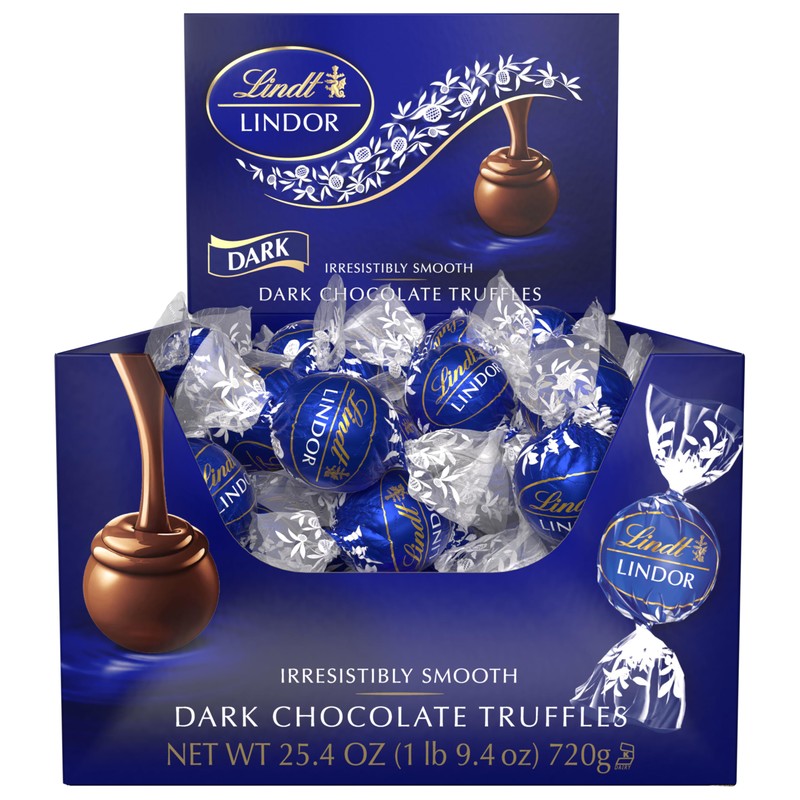 Lindt LINDOR Dark Chocolate Candy Truffles, Dark Chocolate with Smooth,