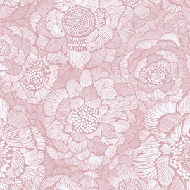 HeloHo Pink Peel and Stick Wallpaper Pink Floral Contact Paper Boho Wallpaper Removable Self Adhesive Flower Wall Paper for Cabinet Bathroom Bedroom Decoral Papel Tapiz para Pared 17.3" X 78.7"