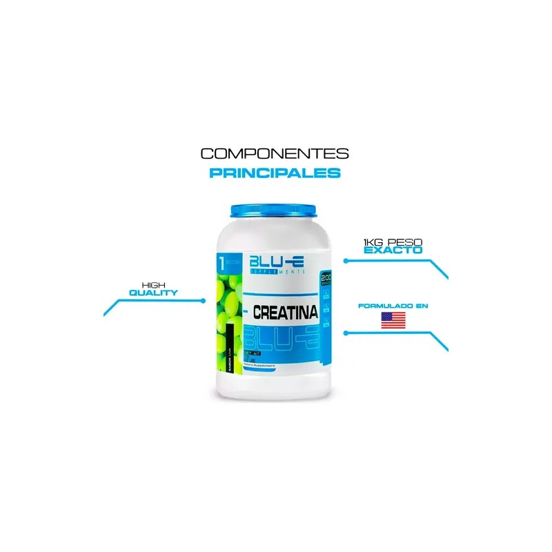 Creatina Blu-e Monohidratada 1k 200 Servicios Varios Sabores