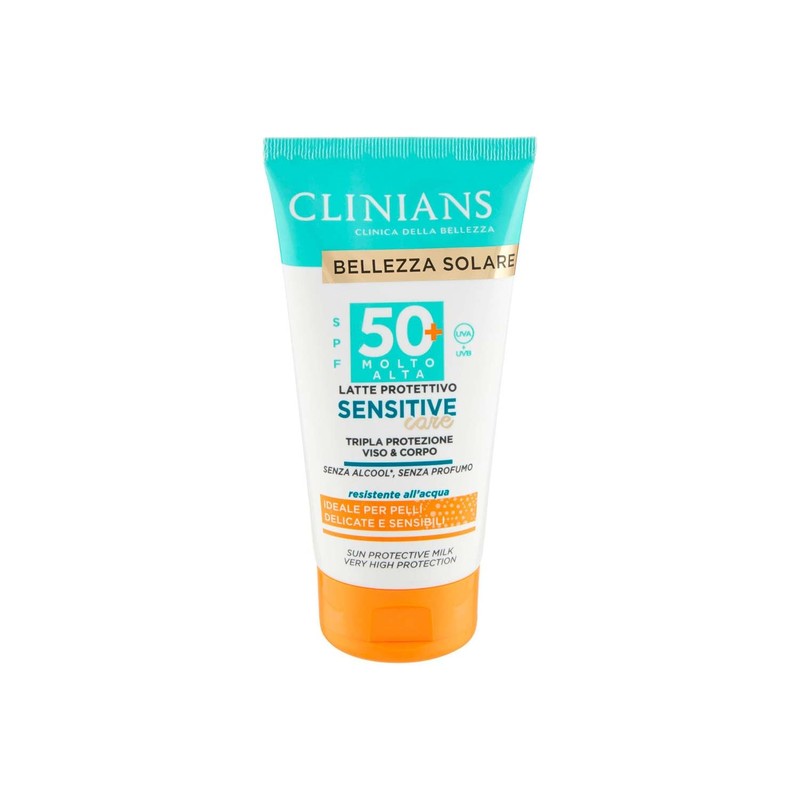 Clinians Schönheits-Solar-Milch Sensitive LSF 50+, 150 ml