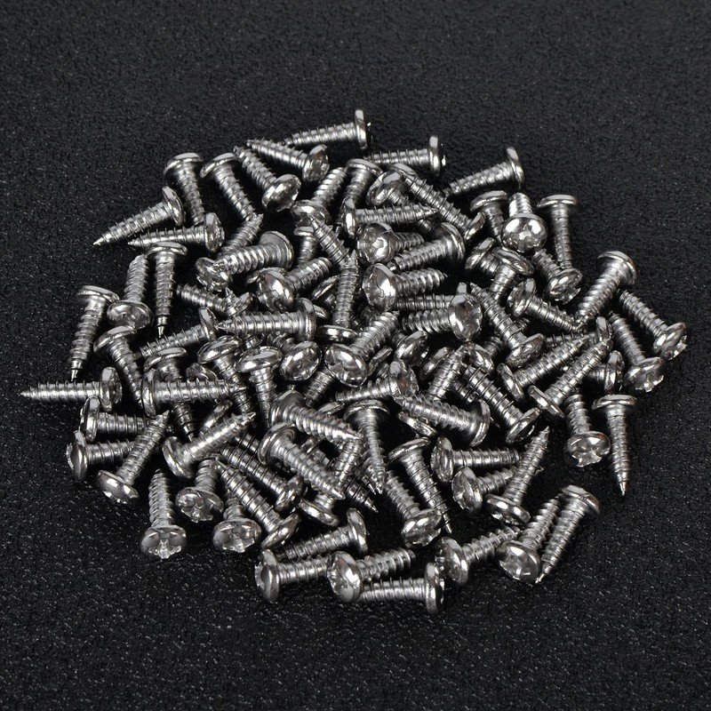 100 Pieces #6 x 1/2" Round Head Wood Screws Stainless