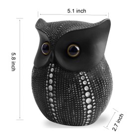 kikitoy Owl Statue Home Decor Accents (Black),Small Crafted owl Figurine for Home Decorations,Living Room Bedroom Office Decoration.Buhos Bookshelf,TV Stand,Bedside Stand Decor