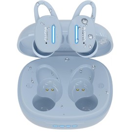 CALCINI - Auriculares inalámbricos con Bluetooth 5.3 con funda de carga, control táctil impermeable IPX8, sonido estéreo de graves profundos TWS, micrófono para dormir, deportes, entrenamiento, correr, juegos