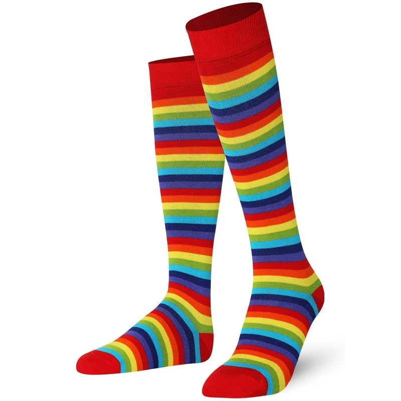Mysocks® unisex knee high long striped socks with extra fine
