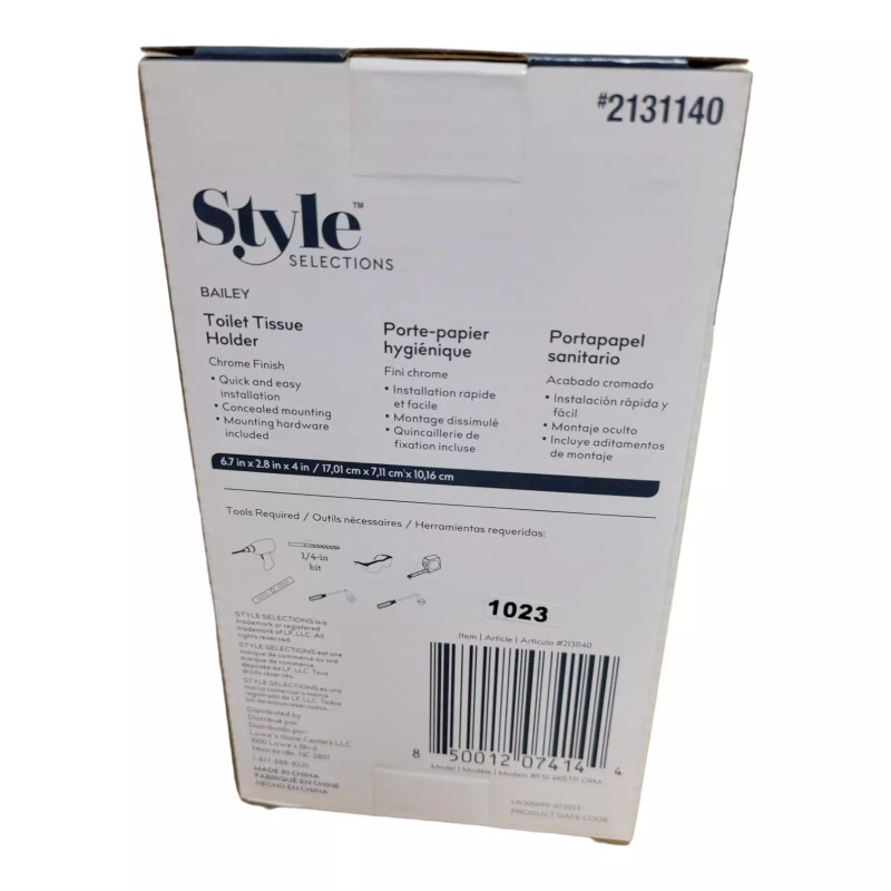 Style Selections Bailey Wall Mount Single Post Toilet Paper Holder