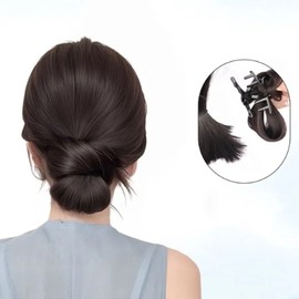 Natural Low Bun Part Wig Easy Clip Pin 4 Colors (WFLPV4Z) Light Brown WFLPV4Z / 자연스러운 로우번 부분 가발 간편 집게핀 4컬러 (WFLPV4Z) 라이트브라운WFLPV4Z