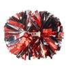 Hooshing 2PCS Red and Black and Silver Pom Poms Cheerleading