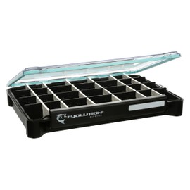 Evolution Fishing BallistiX 3.7 Tackle Tray - Waterproof, Anti-Corrosion, Single Latch, Clear Polycarbonate Lid, Lure Box, Tackle Storage Box, Removable Dividers