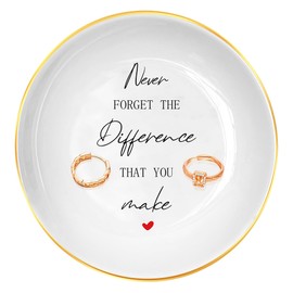 Thank You Gifts for Women, Appreciation Gifts for Teacher Coworker Employee Nurse Boss Retirement Goodbye Farewell Leaving Going Away Gift, Ceramic Ring Holder Jewelry Dish Home Decorative
