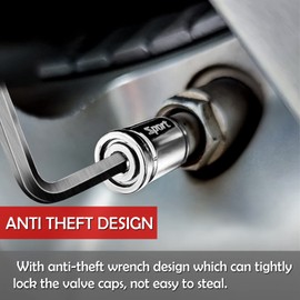 Dsycar Locking Tire Valve Stem Caps(8 Pack), Anti Theft Design, Anodized Aluminum Tire Valve Caps Sets, Corrosion Resistant, Universal Tire Caps for Cars Trucks Motorcycles SUVs and Bikes (Silver)