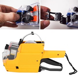 Price Label Gun Price Tag Fastener with Gun Price Label Gun 10 Digits 2 Lines Retail Price Marking Gun for Grocery Store