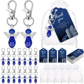 Metacipher 30 Set Funeral Favors with Angel Keychains for Guests