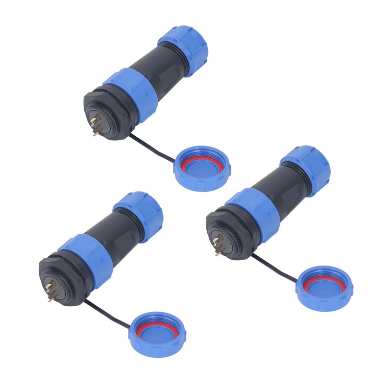 3 Pcs SP21 Aviation Connector 2 Pin IP68 Waterproof Rear