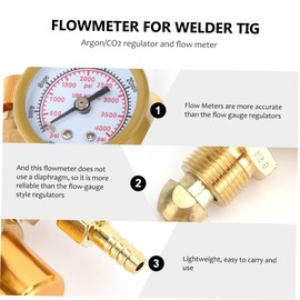 Housoutil Argon Gas Regulator Tube for Welder Tig Accurate Measuring Tester for Welding Applications Golden