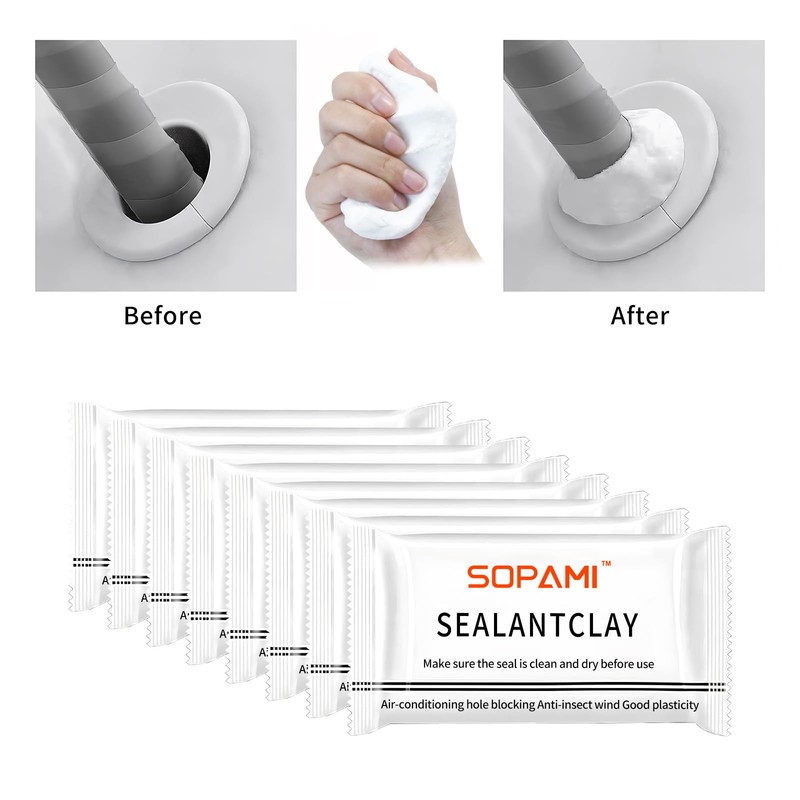 SOPAMI 10-Pack White Waterproof Sealant Putty - Quick Mending Mud