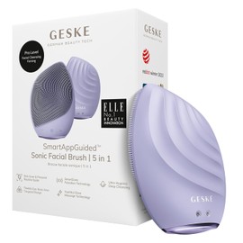 GESKE  Cepillo facial SmartAppGuided 5 en 1  Cepillo de limpieza facial elctrico  Cepillo de silicona suave  Limpieza facial profesional  Dispositivo 