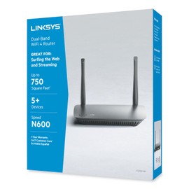 Linksys N600 - Enrutador inalámbrico, 5 Puertos, Doble Banda de 2,4 GHz/5 GHz