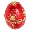Egg Style Jewelry Trinket Box Zinc Alloy Hand Painted Enameled