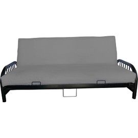D&D Futon Furniture Futon Covers, Mattress Slipcovers, Polyester Poplin (Gray, Twin (6))