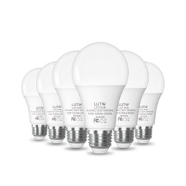 LUTW - Bombillas LED equivalentes a 100 W, foco LED estándar de 1200 lúmenes, base E26 de 12 W, color blanco frío 6000 K, no regulable, perfectas para iluminación de recámara y sala de estar, paquete