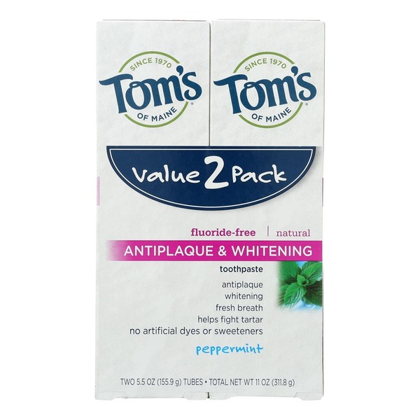 Tom's of Maine Antiplaque and Whitening Toothpaste, 2 Count per Pack - 3 per case.3