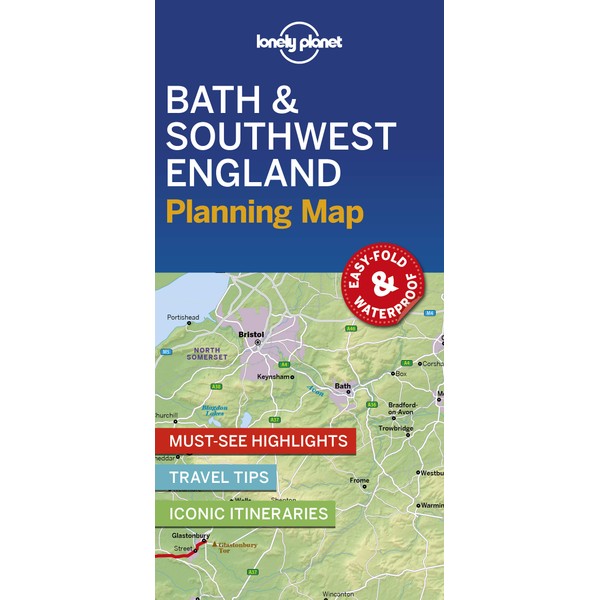 Lonely Planet Bath & Southwest England Planning Map 1st Ed.