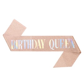 gerFogoo Rose Gold Birthday Sash Birthday Girl Satin Sash Party Favour Birthday Gift Birthday Accessories for Girls Woman,One Size(Birthday Queen)