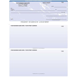 ABC Printed Business Checks Compatible w/QuickBooks on Top, Blue Marble (100 Sheets)