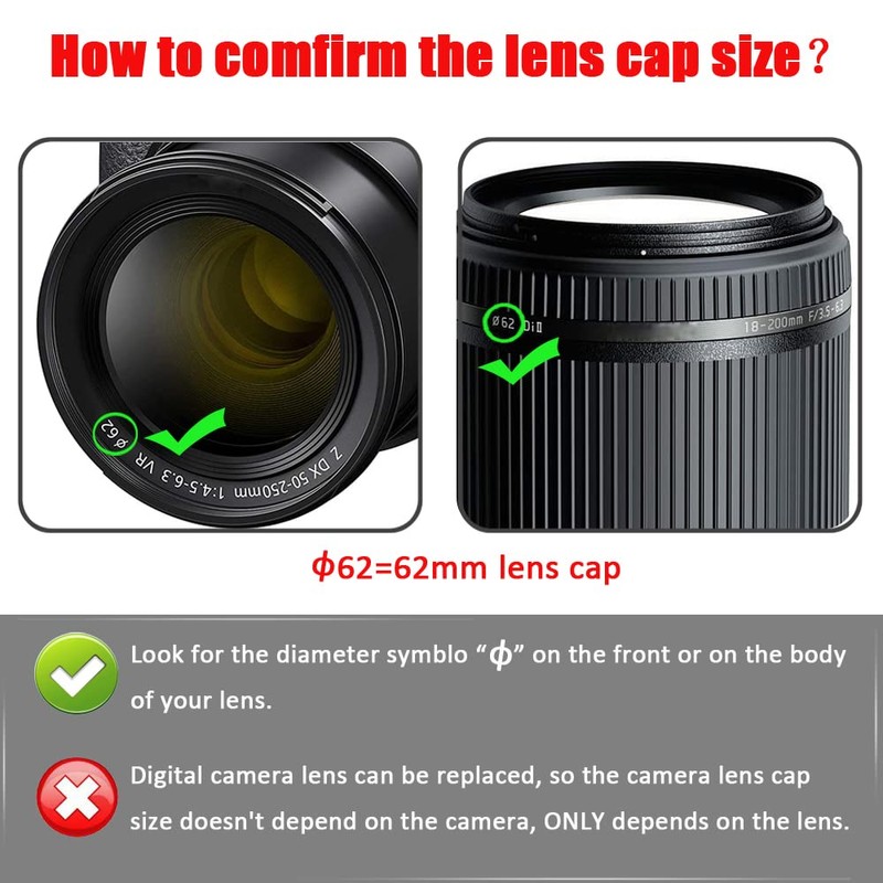 Center Pinched Lens Cap for Nikkor Z 50-250mm Lens for