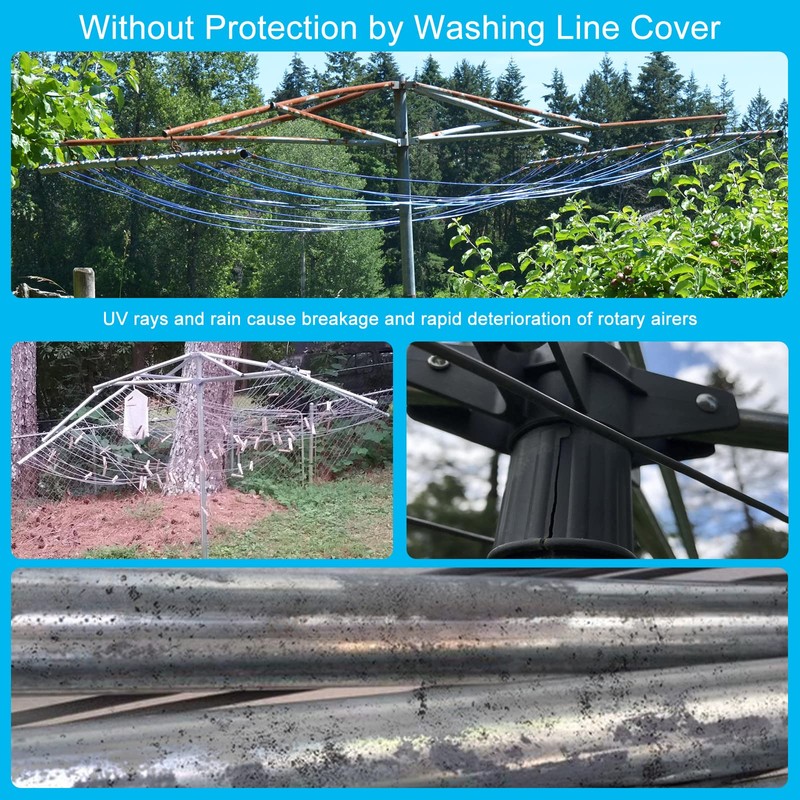 Mrrihand Rotary Washing line Cover 180cm, Black