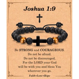 Easter Basket Stuffers Baptism Confirmation First Communion Christian Religious Gift for Boys Kids Teens Men -Cross Bracelet Jewelry Birthday Christmas Valentines Fathers Day Stocking Stuffers for Boy