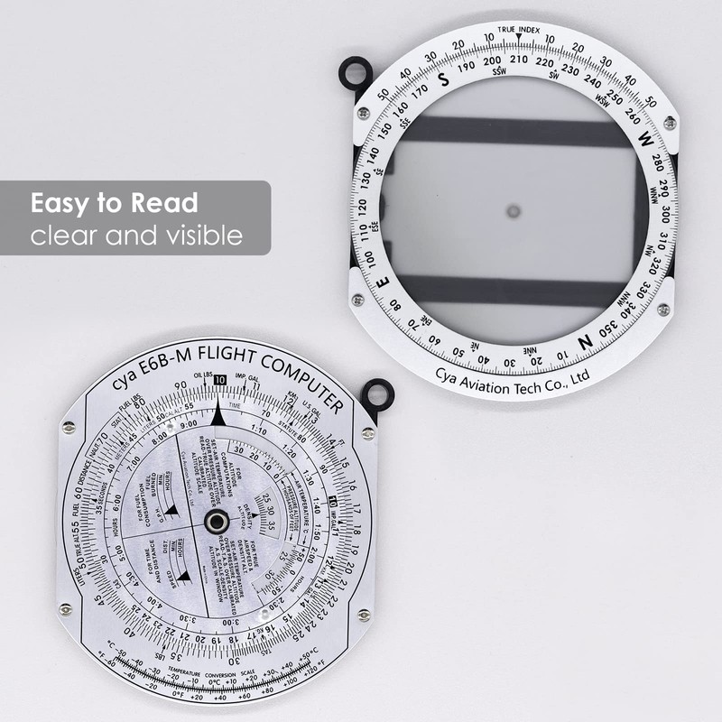 E6B Metal Flight Computer Aviation Plotter Circular Slider Used in