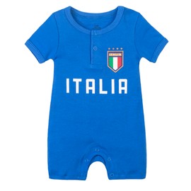Cnins Baby Soccer Romper for Boy Italy Soccer Outfit for Girls Infant Italia Football Shirt for Newborns (CN-ITR,6-12M)