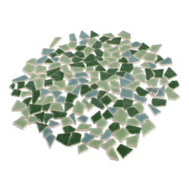 STOBOK Green Ceramic Mosaic Tiles Irregular Shaped Mosaic DIY Broken Ceramic Tiles Art Glazed Debris Glazed Small Tailgate Stepping