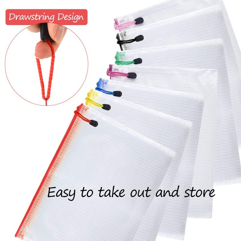 TUPARKA 7 Pcs Document Bag A5 Zipper File Bags A5