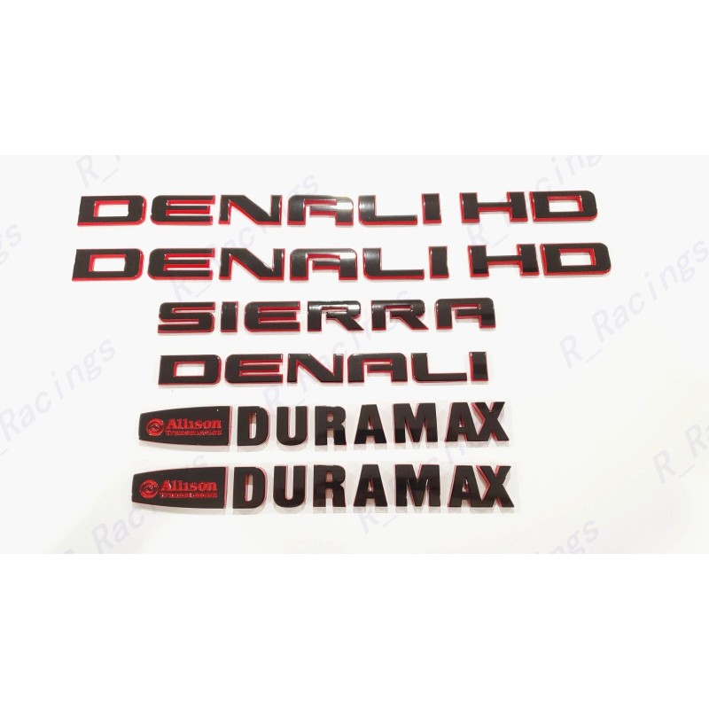 Auto 6PCS 11-19 Gloss Black Red GMC Sierra Denali Duramax