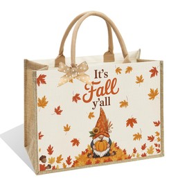 NBIAN Autumn Pumpkin Canvas Tote Bag - Large Reusable Grocery Shopping Bag for Women, Rustic Country Gift (Christmas Thanksgiving Birthday Mother's Day)