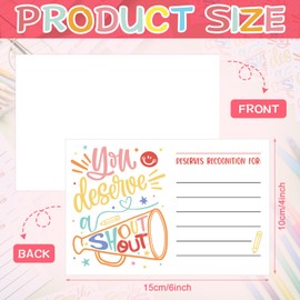 Motiskyy 100 Pieces 4 x 6 Inches Shout out Cards Encourage Postcards Appreciation and Recognition Reward Cards for Employees Office Staff Public Service Recognition Week(Novel Pattern)