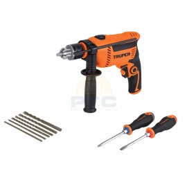 Truper COMBOR-1/2A7 1/2" 650 W rotary hammer, 6 bits and 2 screwdrivers