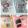 50Pieces Clear Stamp and Die Storage Pockets,48PCS Label Stickers,tamp Storage