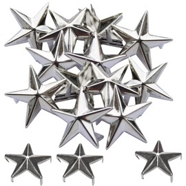 Trimming Shop Star-Shaped Studs with Spikes Hand Pressed Rivets for Leather Crafting, Decorating Clothes, Jackets, Belts, Footwear, and Bags (Silver, 40mm, 25pcs)