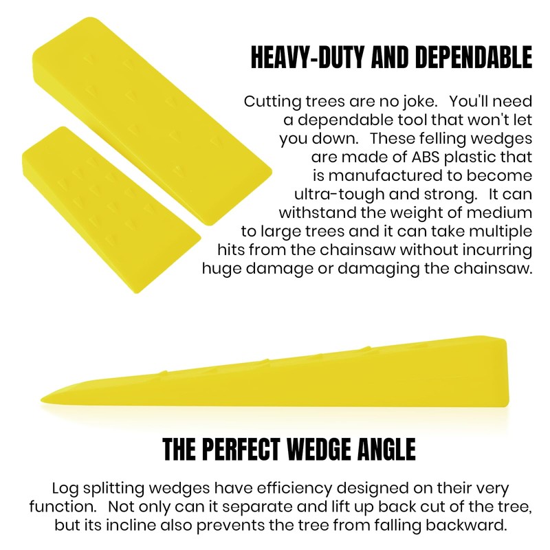 6 Pack Tree Felling Wedges with Spikes for Safe Tree