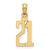 14K Yellow Gold Milestone Birthday Anniversary Number 21 Block Style