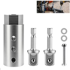 Trailer Jack Drill Adapter, Upgraded Stainless Steel 1 Inch Cordless Drive Shaft with Two 1/2 Inch Socket Adapter Bit for RV, Camper, Construction, Dump Truck Trailer Jacks