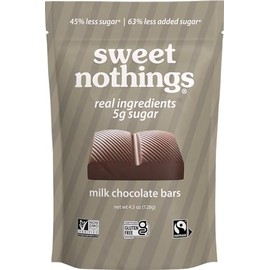 Sweet Nothings Milk Chocolate Bars | 5g Sugar | Certified Gluten Free, Fairtrade, Non-GMO | No Sugar Alcohols | No Soy | Pack of 3 Pouches