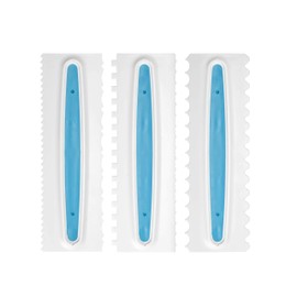 Ateco 3 pc / 6 Design Set Icing Comb, 9" x 2.5", White