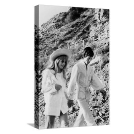 ART.COM Stretched Canvas Print Singers Mick Jagger and Marianne Faithfull in San Remo January 29, 1967, 12" x 18"