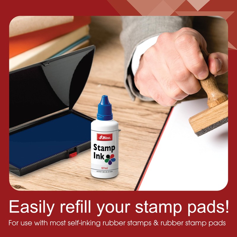 Shiny SHI-40600 Self-Inking Stamp Refill Ink by 2oz, Black Ink