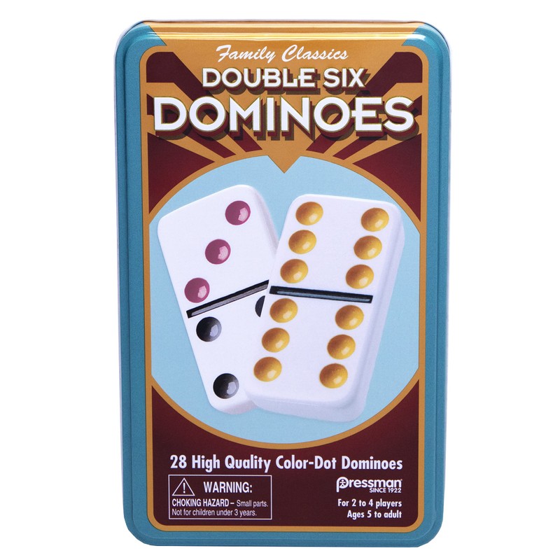 Pressman Double 6 Colored Dominoes, 5"